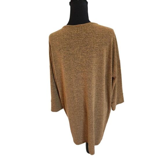 Clara Sun Woo Womens Long Sleeve Loose Stretch Shift Dress Gold Mustard Small - Picture 4 of 10